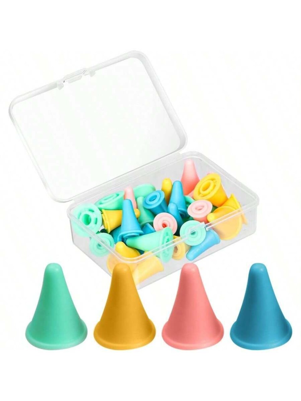 28 Pcs Knitting Needle Stoppers, Colorful Knitting Needles Point Protectors (2 Sizes)